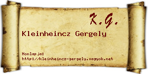 Kleinheincz Gergely névjegykártya